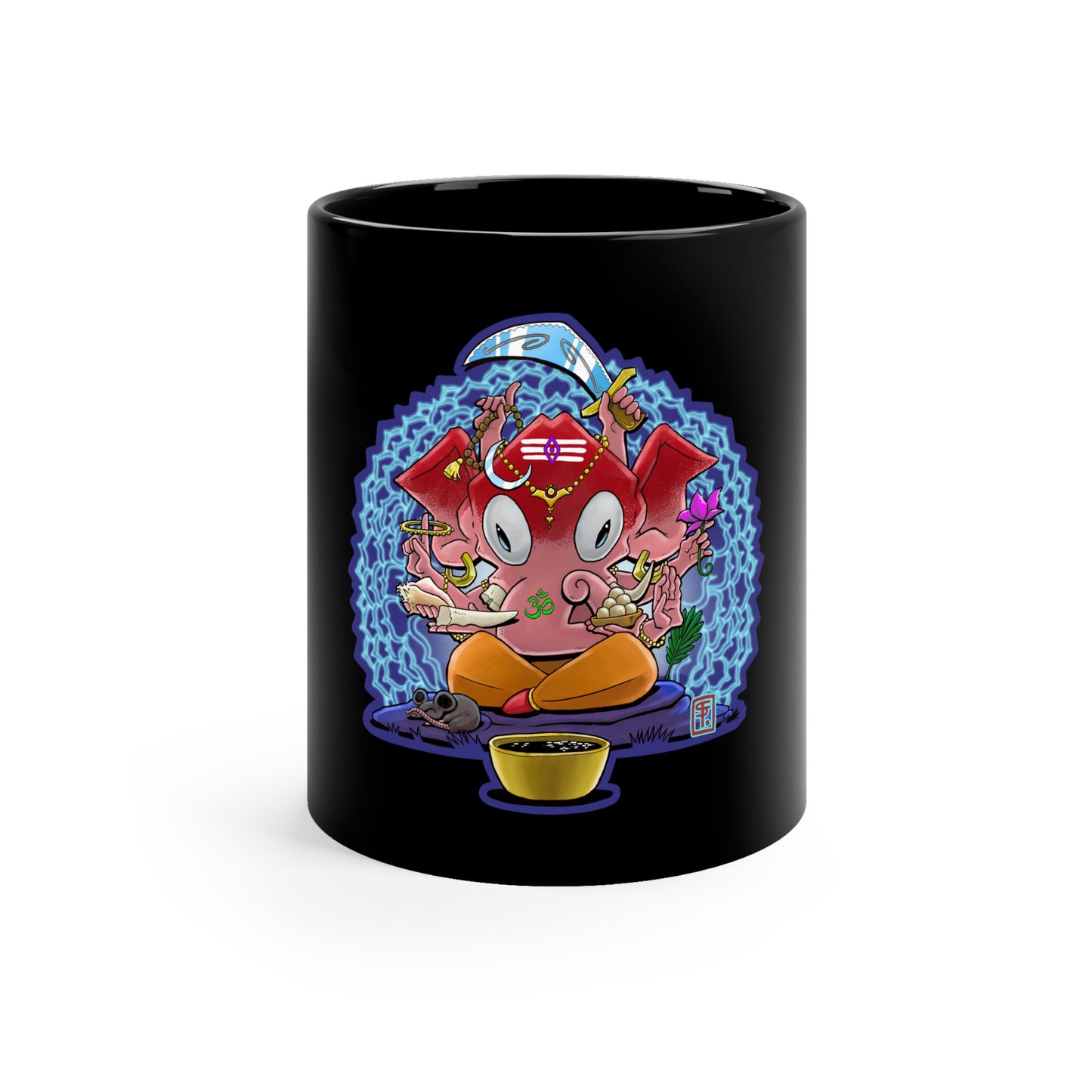 Psychedelic Ganesh-11oz Black Mug