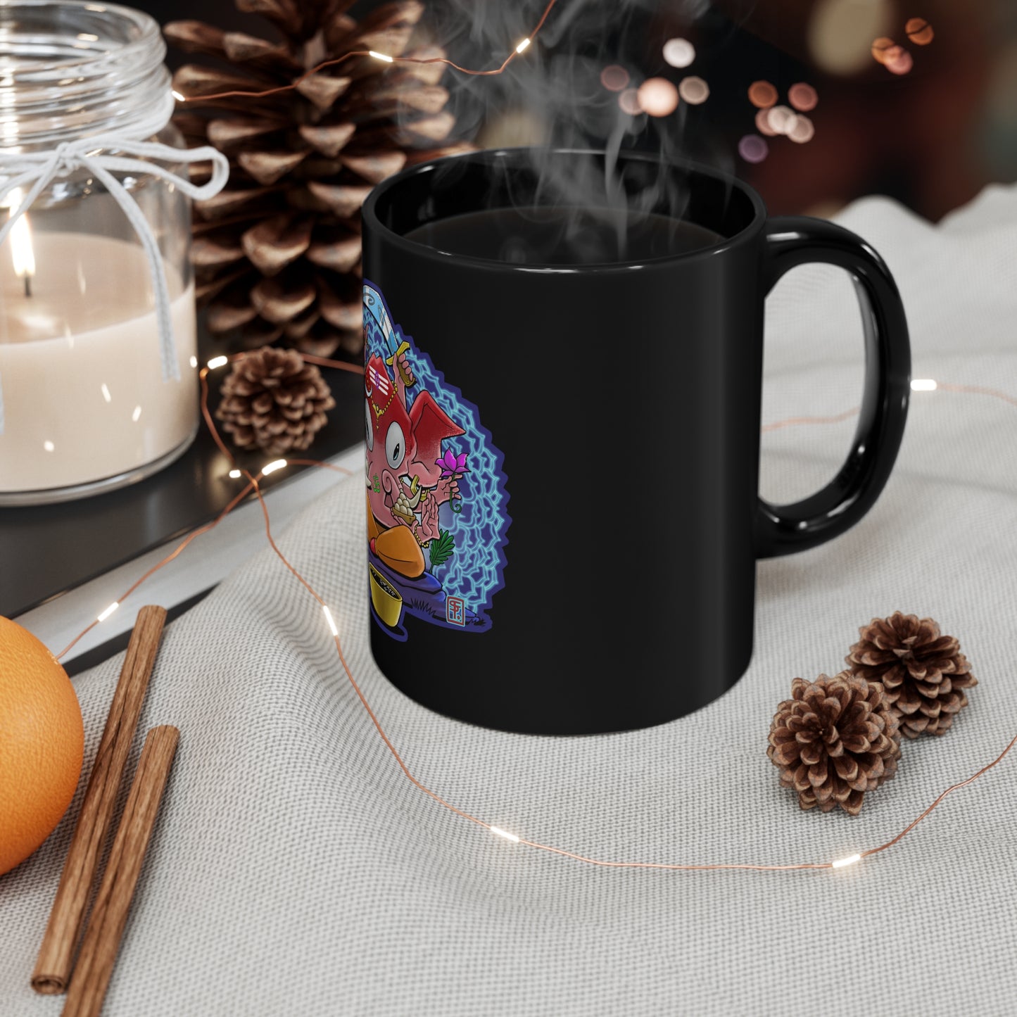 Psychedelic Ganesh-11oz Black Mug