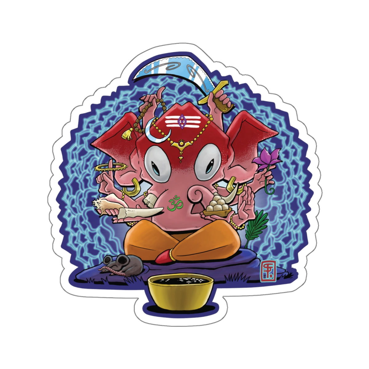 Psychedelic Ganesh Kiss-Cut Sticker